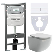 Ceramicanova Forma Комплект: инсталляция, унитаз, клавиша, шумоизоляция, цвет: белый глянцевый CN3009_1002W_1000