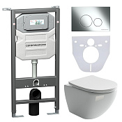 Ceramicanova Metropol Комплект: инсталляция, унитаз, кнопка, шумоизоляция, цвет: хром глянцевый CN4002_1001CH_1000