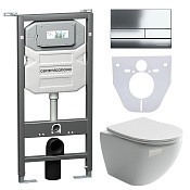 Ceramicanova Metropol Комплект: инсталляция, унитаз, клавиша, шумоизоляция, цвет: хром глянцевый CN4002_1002CH_1000
