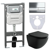 Ceramicanova Metropol Комплект: инсталляция, унитаз, клавиша, шумоизоляция, цвет: хром глянцевый CN4002MB_1002CH_1000
