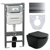 Ceramicanova Metropol Комплект: инсталляция, унитаз, клавиша, шумоизоляция, цвет: хром матовый CN4002MB_1002M_1000