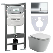 Ceramicanova Baleriaca Комплект: инсталляция, унитаз, клавиша, шумоизоляция, цвет: хром глянцевый CN6000_1002CH_1000
