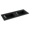 Ceramicanova Element Раковина накладная с 2мя чашами 121х46,5 см, перелив, цвет: черный матовый CN7004MB