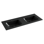 Ceramicanova Element Раковина накладная с 2мя чашами 121х46,5 см, перелив, цвет: черный матовый CN7004MB