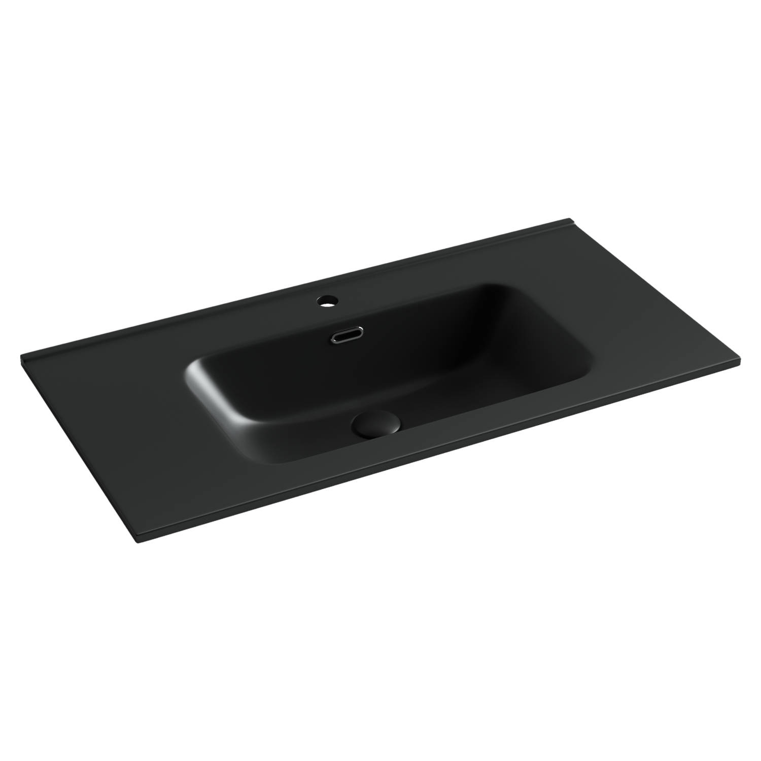 Ceramicanova Element Раковина накладная 91х46,5 см, с переливом, цвет: черный матовый CN7002MB