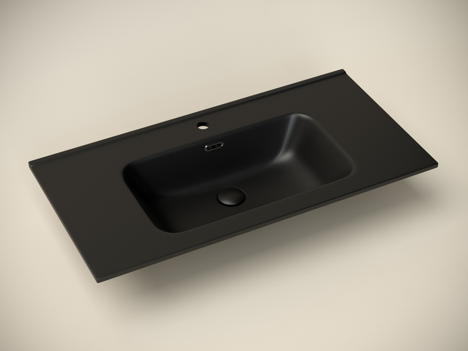 Ceramicanova Element Раковина накладная 91х46,5 см, с переливом, цвет: черный матовый CN7002MB