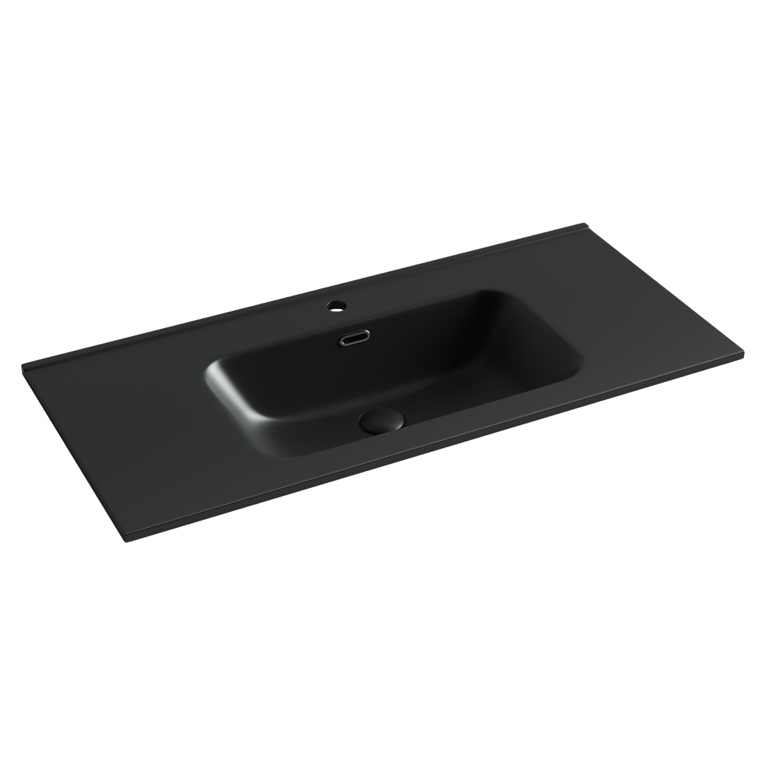 Ceramicanova Element Раковина накладная 101х46,5 см, перелив, цвет: черный матовый CN7003MB