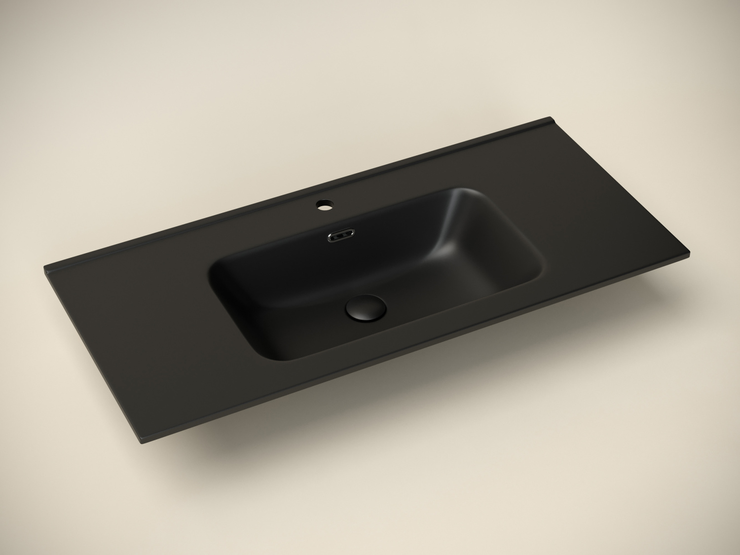 Ceramicanova Element Раковина накладная 101х46,5 см, перелив, цвет: черный матовый CN7003MB