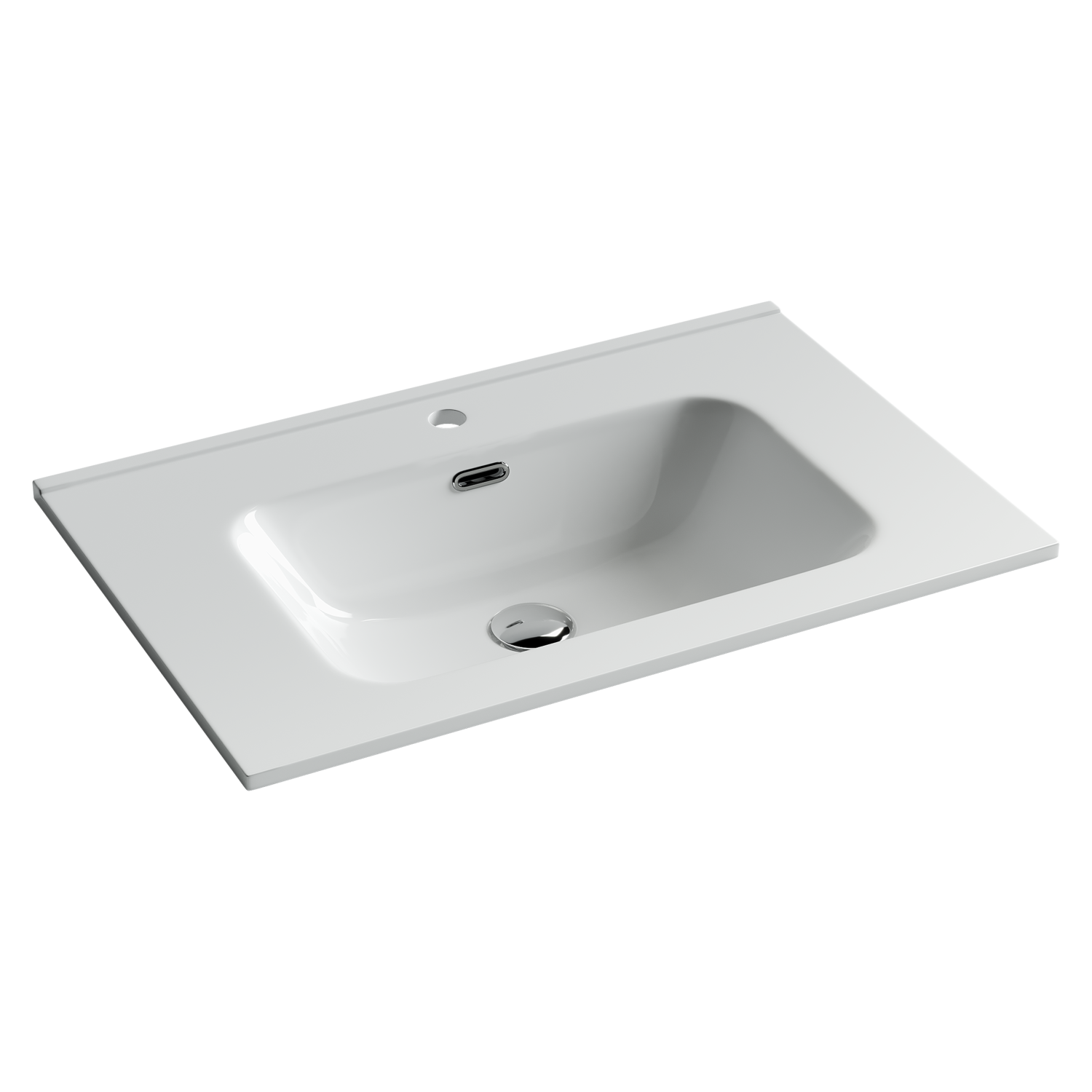 Ceramicanova Element Раковина накладная 71х46,5 см, перелив, цвет: белый глянцевый CN7007