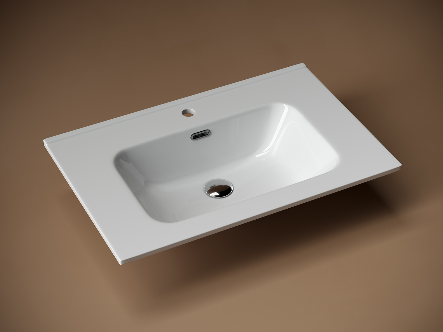 Ceramicanova Element Раковина накладная 71х46,5 см, перелив, цвет: белый глянцевый CN7007