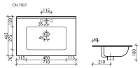 Ceramicanova Element Раковина накладная 71х46,5 см, с переливом, цвет: черный матовый CN7007MB
