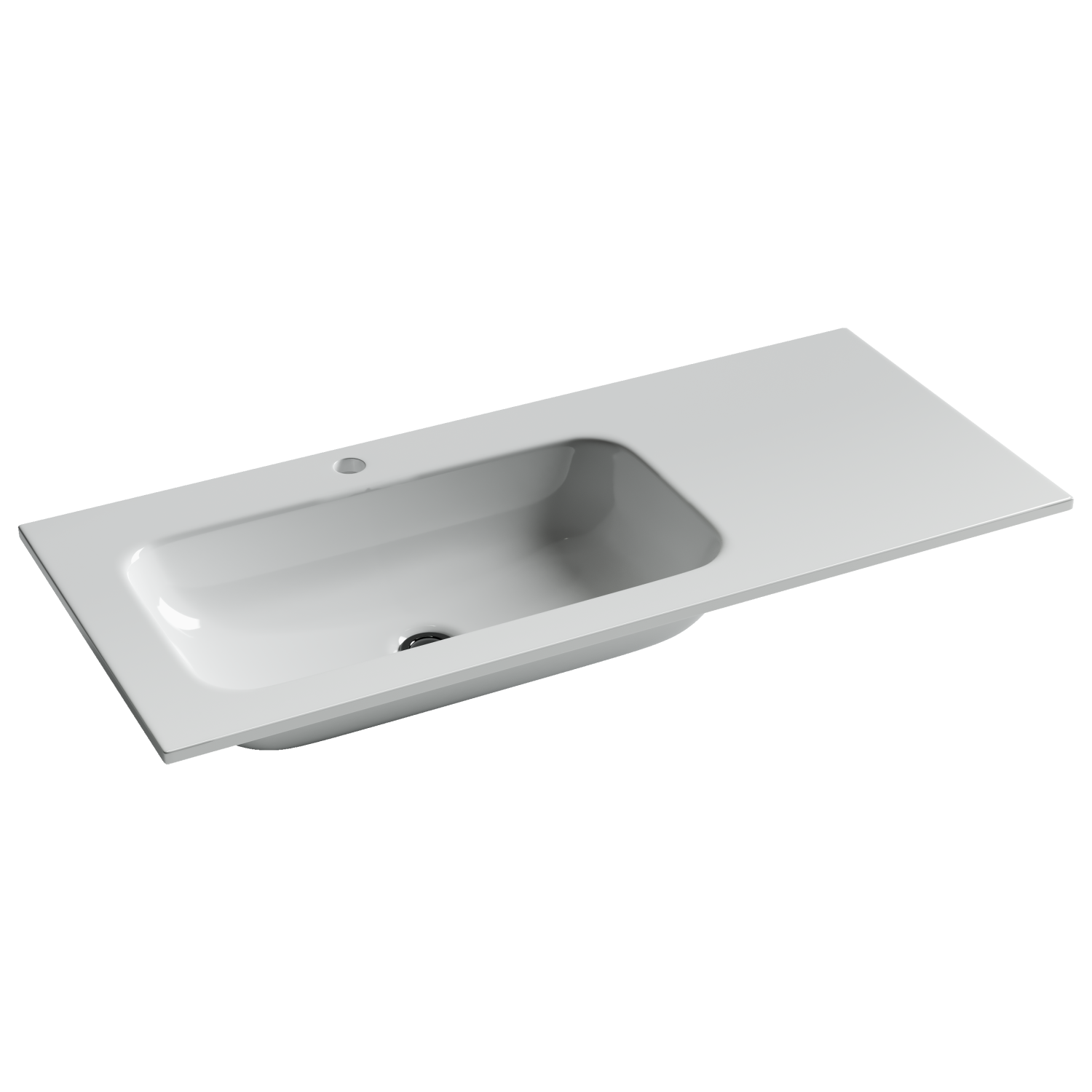 Ceramicanova Element Раковина накладная пра. крыло 101х45,7 см, без перелива, цвет: белый глянцевый CN7014