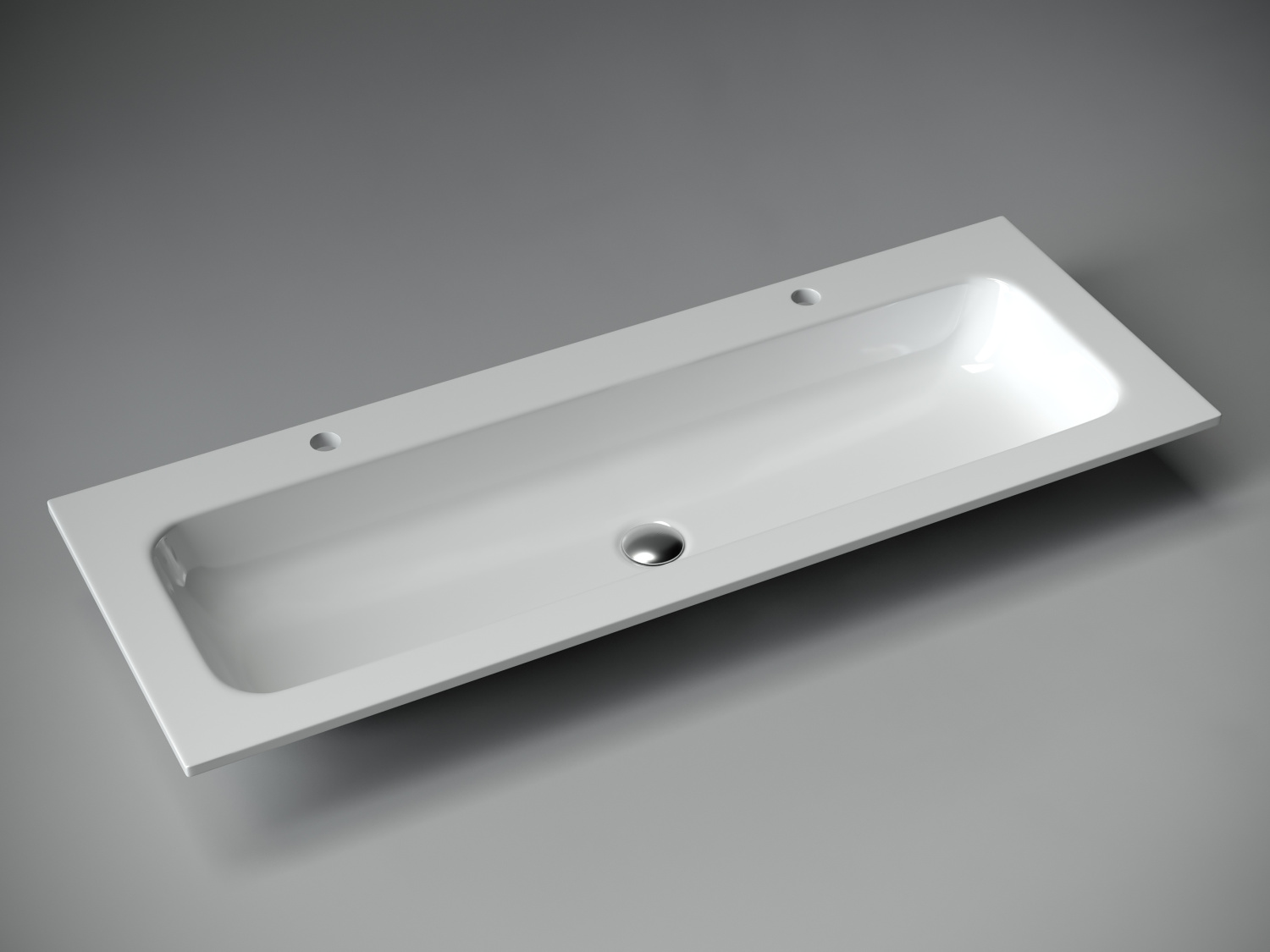 Ceramicanova Element Раковина накладная 121х45,7 см, 2 отв. под смеситель, цвет: белый глянцевый CN7016