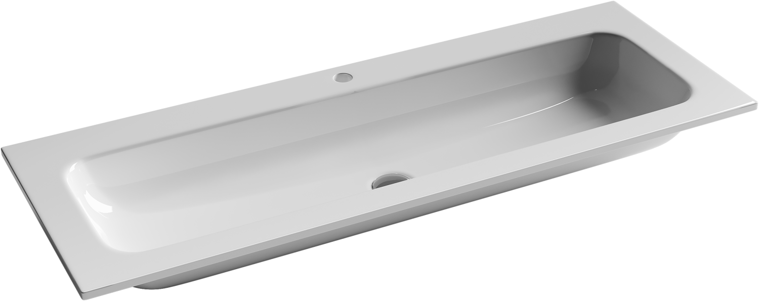 Ceramicanova Element Раковина накладная 121х45,7 см, без перелива, цвет: белый глянцевый CN7017