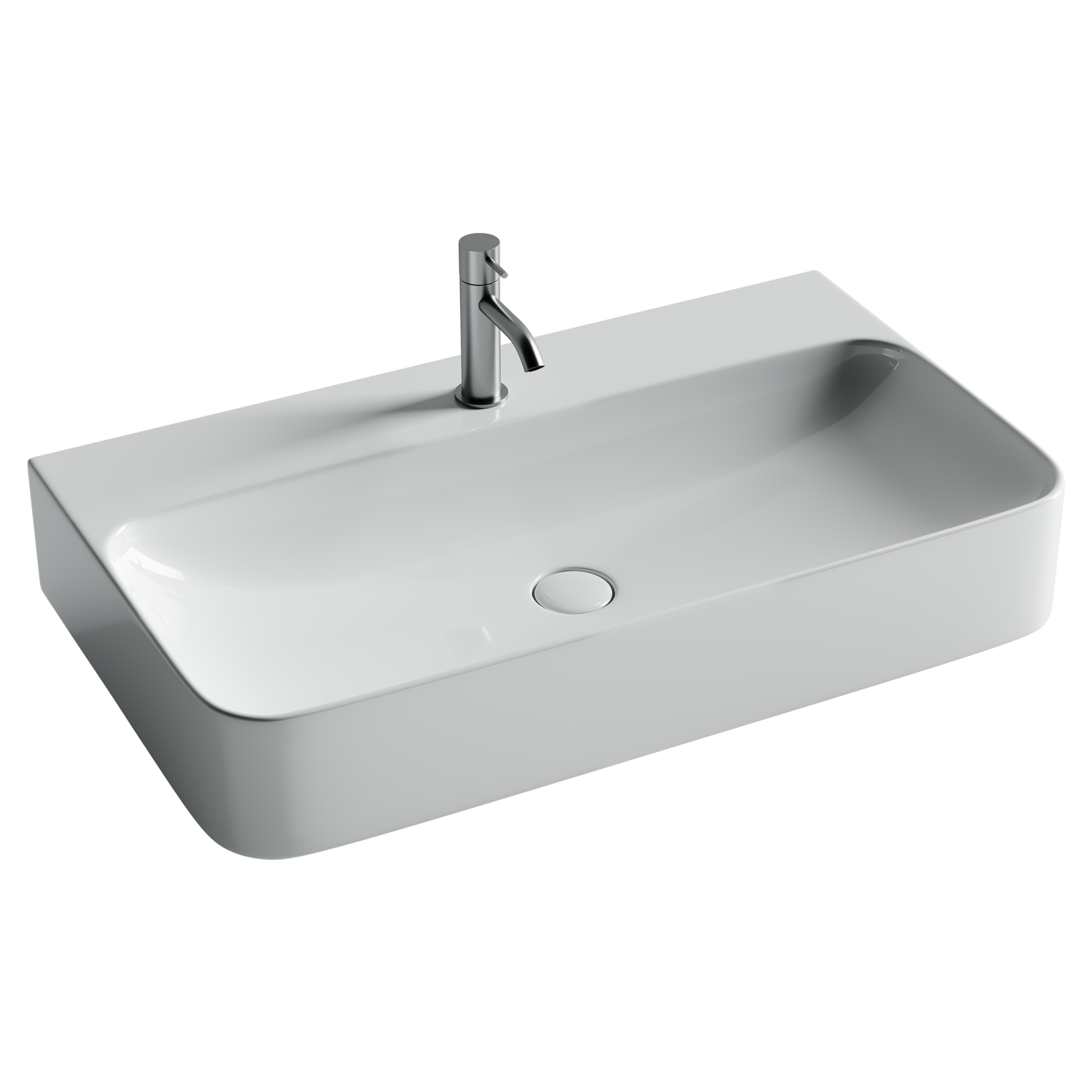 Ceramicanova Aura Раковина подвесная 80х47 см, без перелива, цвет: белый глянцевый CN2006