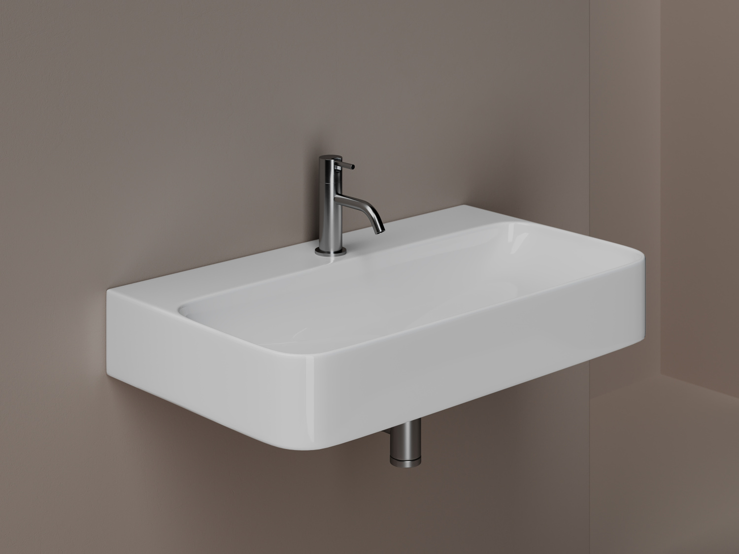 Ceramicanova Aura Раковина подвесная 80х47 см, без перелива, цвет: белый глянцевый CN2006