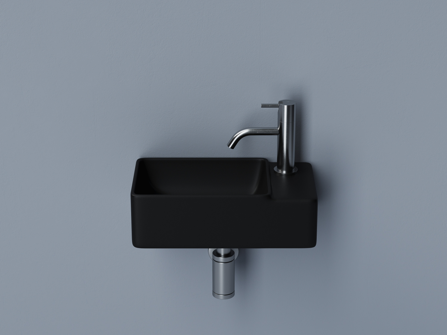 Ceramicanova Element Раковина подвесная 39,5х22 см, без перелива, смес. справа, цвет: черный матов. CN5045MB