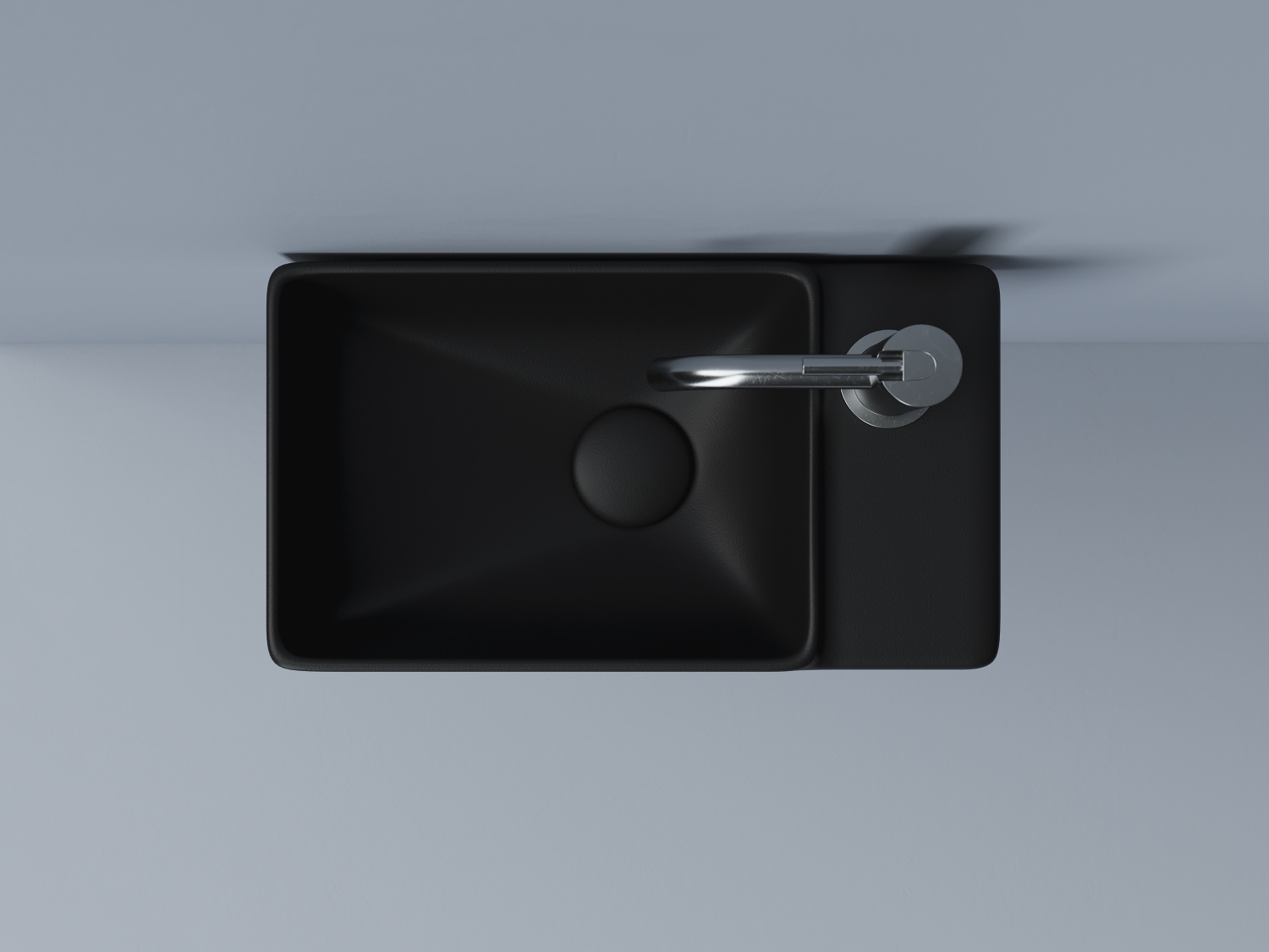 Ceramicanova Element Раковина подвесная 39,5х22 см, без перелива, смес. справа, цвет: черный матов. CN5045MB