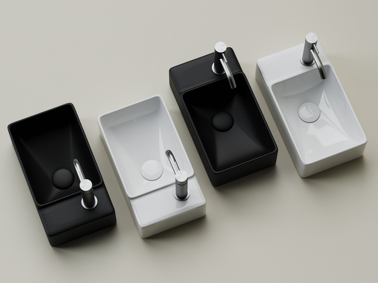 Ceramicanova Element Раковина подвесная 39,5х22 см, без перелива, смес. справа, цвет: черный матов. CN5045MB