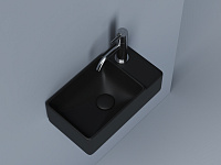 Ceramicanova Element Раковина подвесная 39,5х22 см, без перелива, смес. справа, цвет: черный матов. CN5045MB