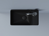 Ceramicanova Element Раковина подвесная 39,5х22 см, без перелива, смес. справа, цвет: черный матов. CN5045MB