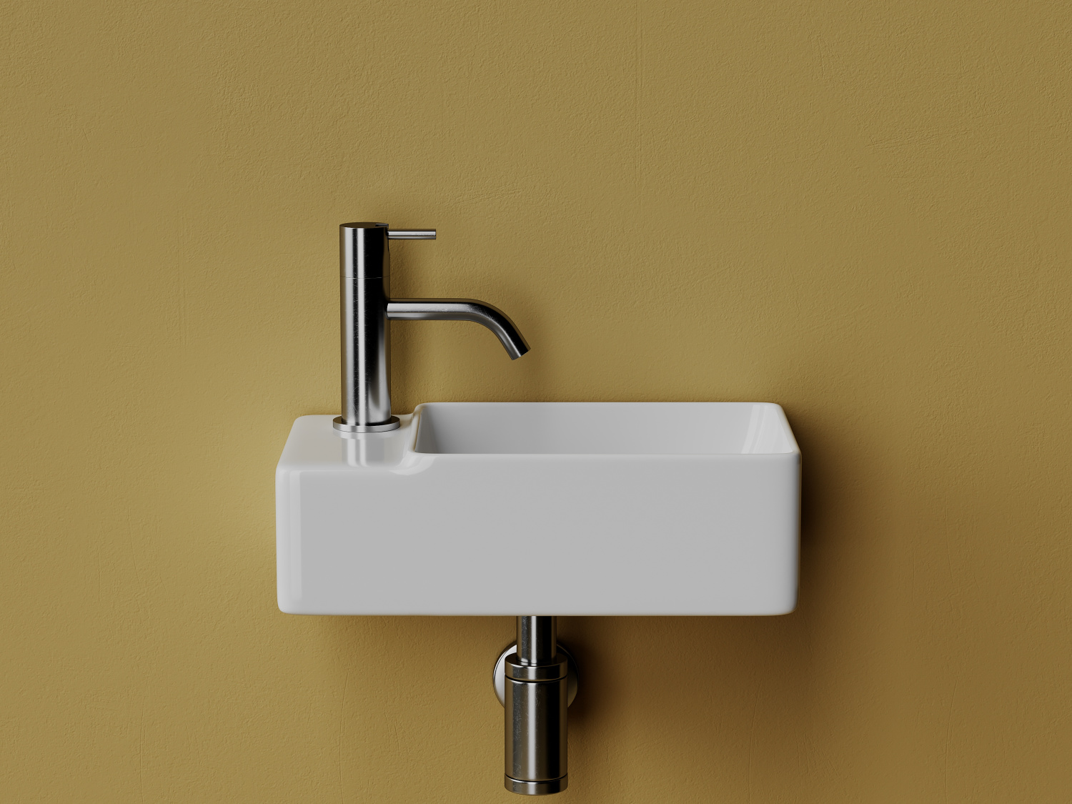 Ceramicanova Element Раковина подвесная 39,5х22 см, без перелива, смес. слева, цвет: белый глянц. CN5046