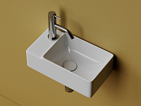 Ceramicanova Element Раковина подвесная 39,5х22 см, без перелива, смес. слева, цвет: белый глянц. CN5046