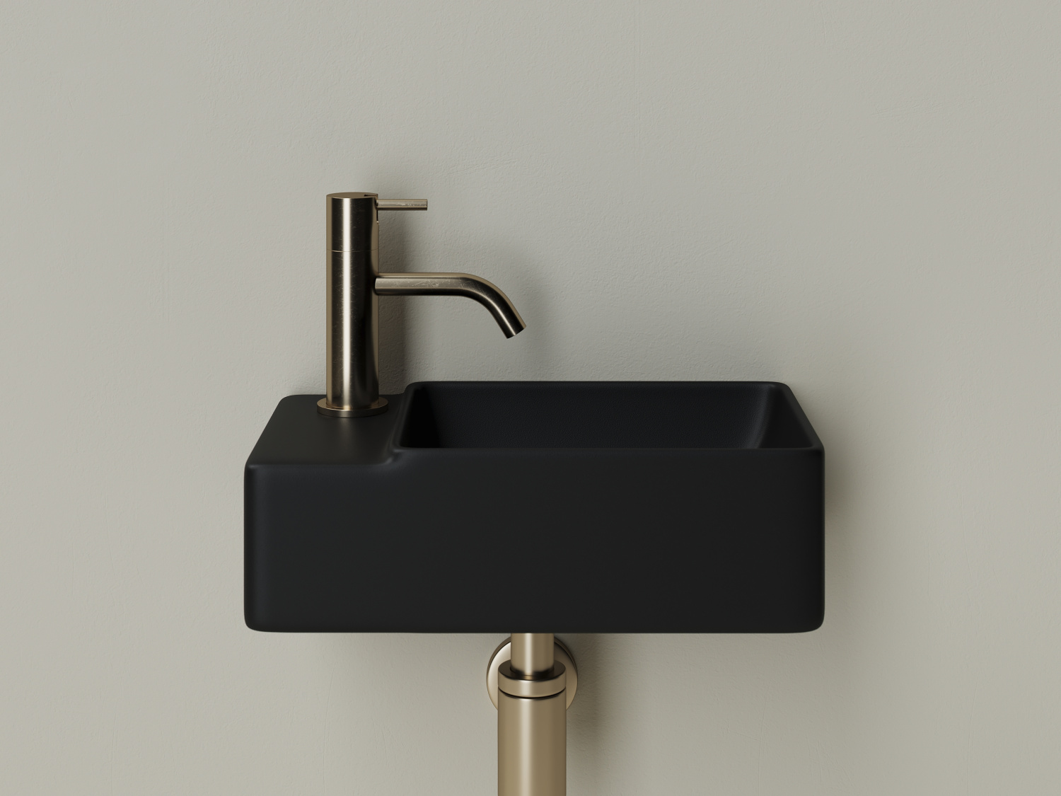 Ceramicanova Element Раковина подвесная 39,5х22 см, без перелива, смес. слева, цвет: черный матов. CN5046MB