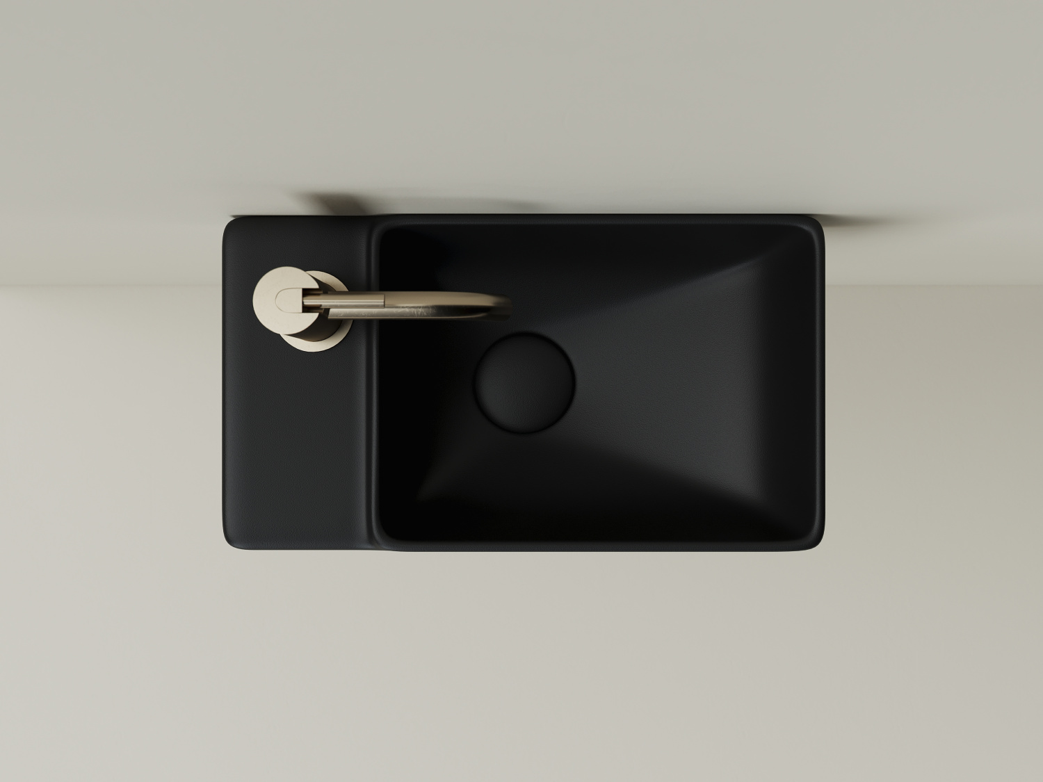 Ceramicanova Element Раковина подвесная 39,5х22 см, без перелива, смес. слева, цвет: черный матов. CN5046MB