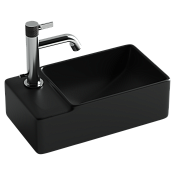Ceramicanova Element Раковина подвесная 39,5х22 см, без перелива, смес. слева, цвет: черный матов. CN5046MB