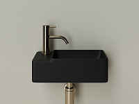 Ceramicanova Element Раковина подвесная 39,5х22 см, без перелива, смес. слева, цвет: черный матов. CN5046MB