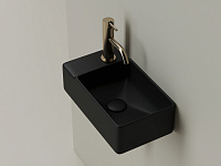 Ceramicanova Element Раковина подвесная 39,5х22 см, без перелива, смес. слева, цвет: черный матов. CN5046MB