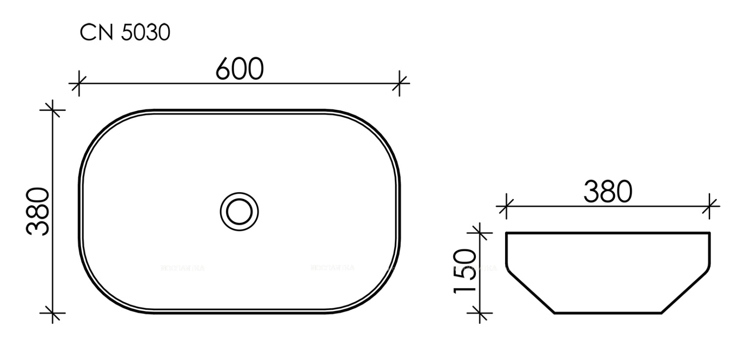 Ceramicanova Element Раковина чаша 60х38 см, без перелива, цвет: белый глянцевый CN5030