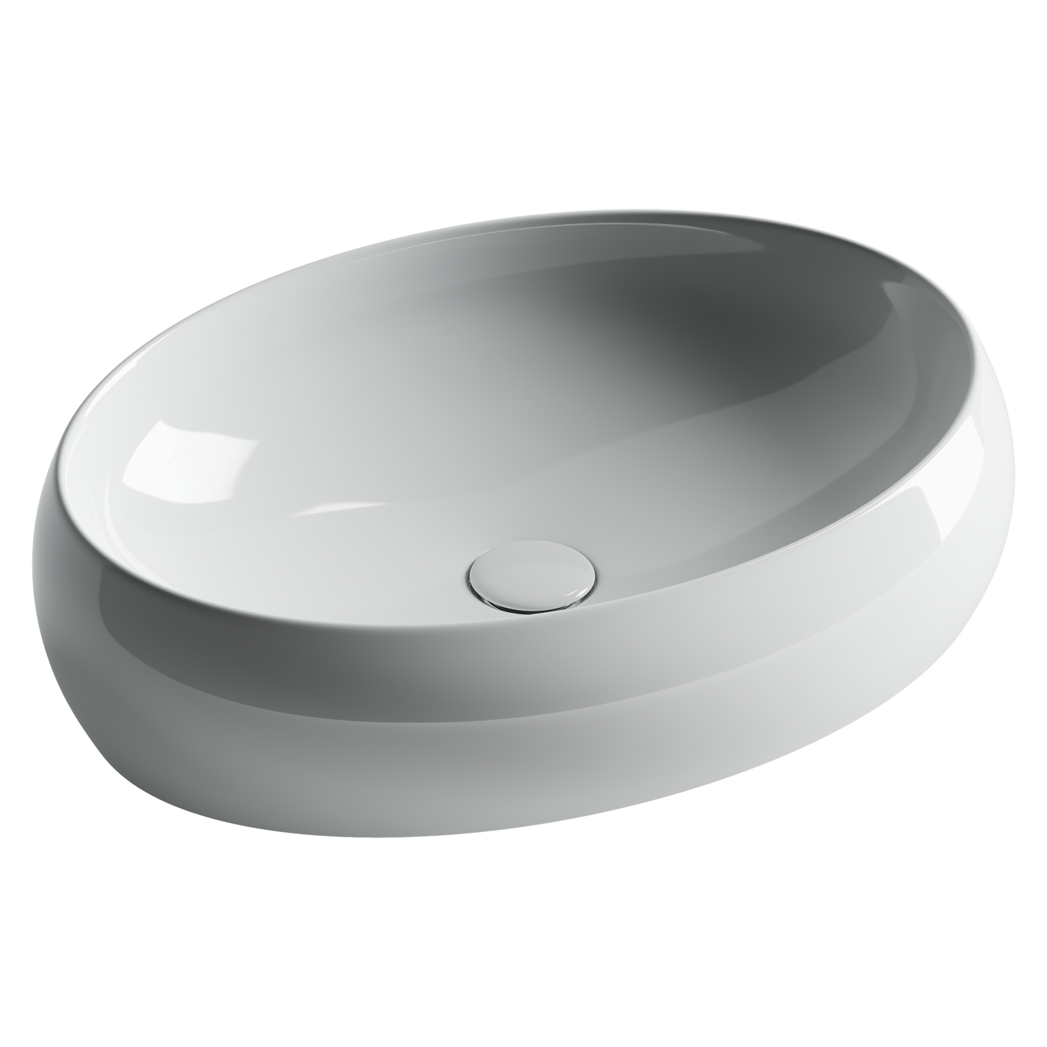 Ceramicanova Element Раковина чаша 56х39 см, без перелива, цвет: белый глянцевый CN5033