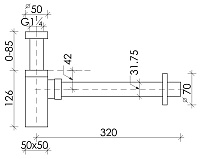 Ceramicanova Сифон для раковины, квадратный, латунь/нержавеющая сталь, цвет: хром глянцевый 70002CH
