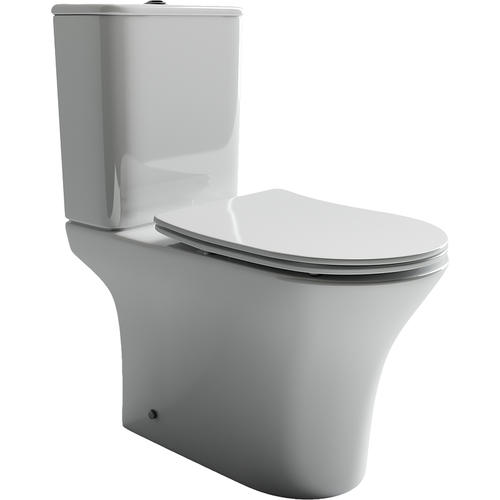 Ceramicanova Fortuna Чаша для унитаза, безободковый с крышкой микролифт, цвет: белый глянцевый CN9001-B