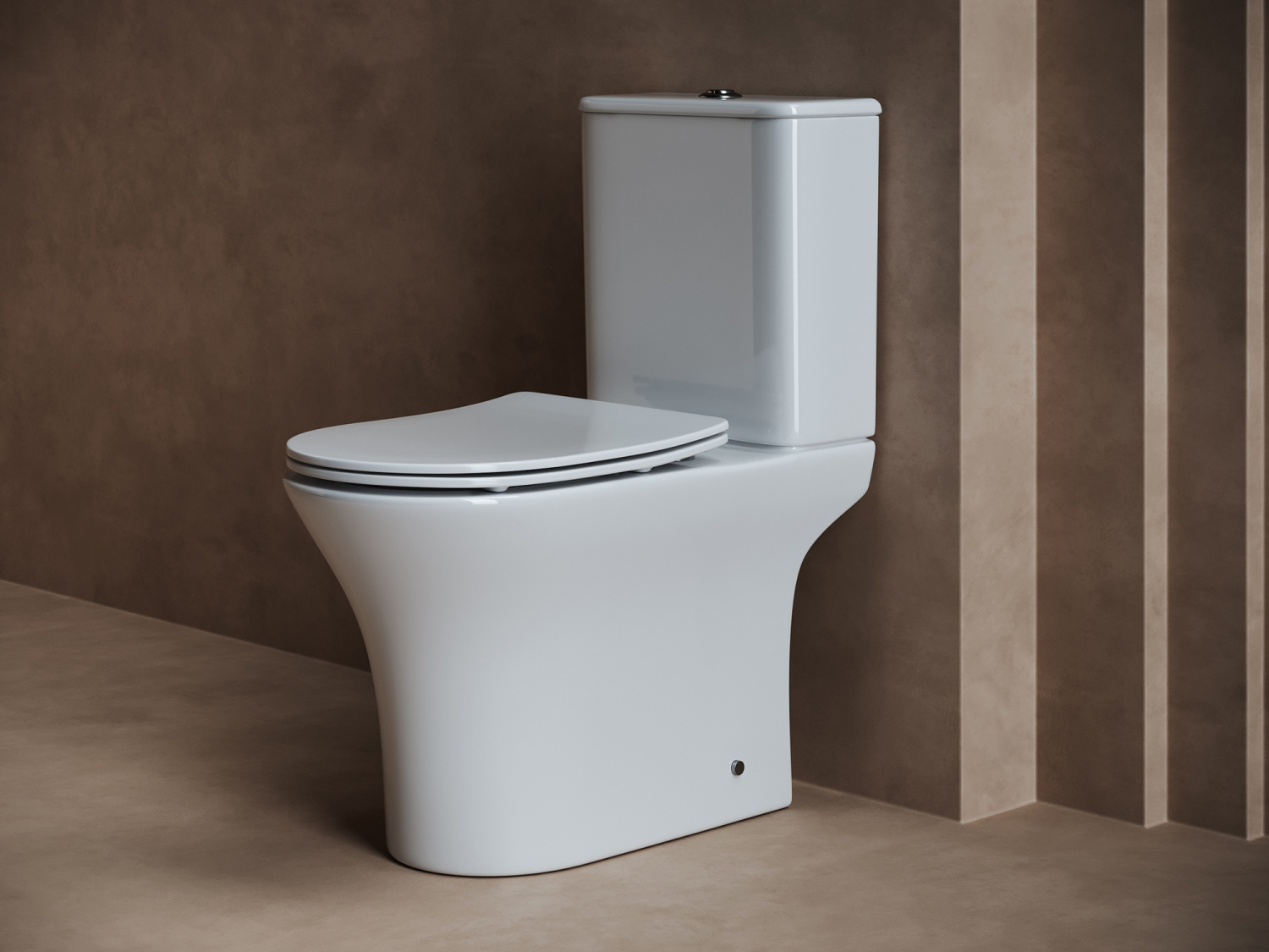 Ceramicanova Fortuna Чаша для унитаза, безободковый с крышкой микролифт, цвет: белый глянцевый CN9001-B