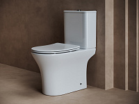 Ceramicanova Fortuna Чаша для унитаза, безободковый с крышкой микролифт, цвет: белый глянцевый CN9001-B