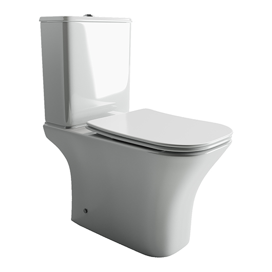 Ceramicanova Alfa Чаша для унитаза, безободковый с крышкой микролифт, цвет: белый глянцевый CN9002-B