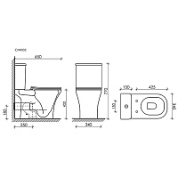 Ceramicanova Alfa Чаша для унитаза, безободковый с крышкой микролифт, цвет: белый глянцевый CN9002-B