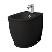 ArtCeram Azuley Биде напольное 37x52,5 см, 1 отв., с переливом, с креплениями, цвет: glossy black AZB002 03 00