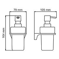 Wasserkraft Elbe Дозатор для жидкого мыла подвесной, цвет: черный K-7299