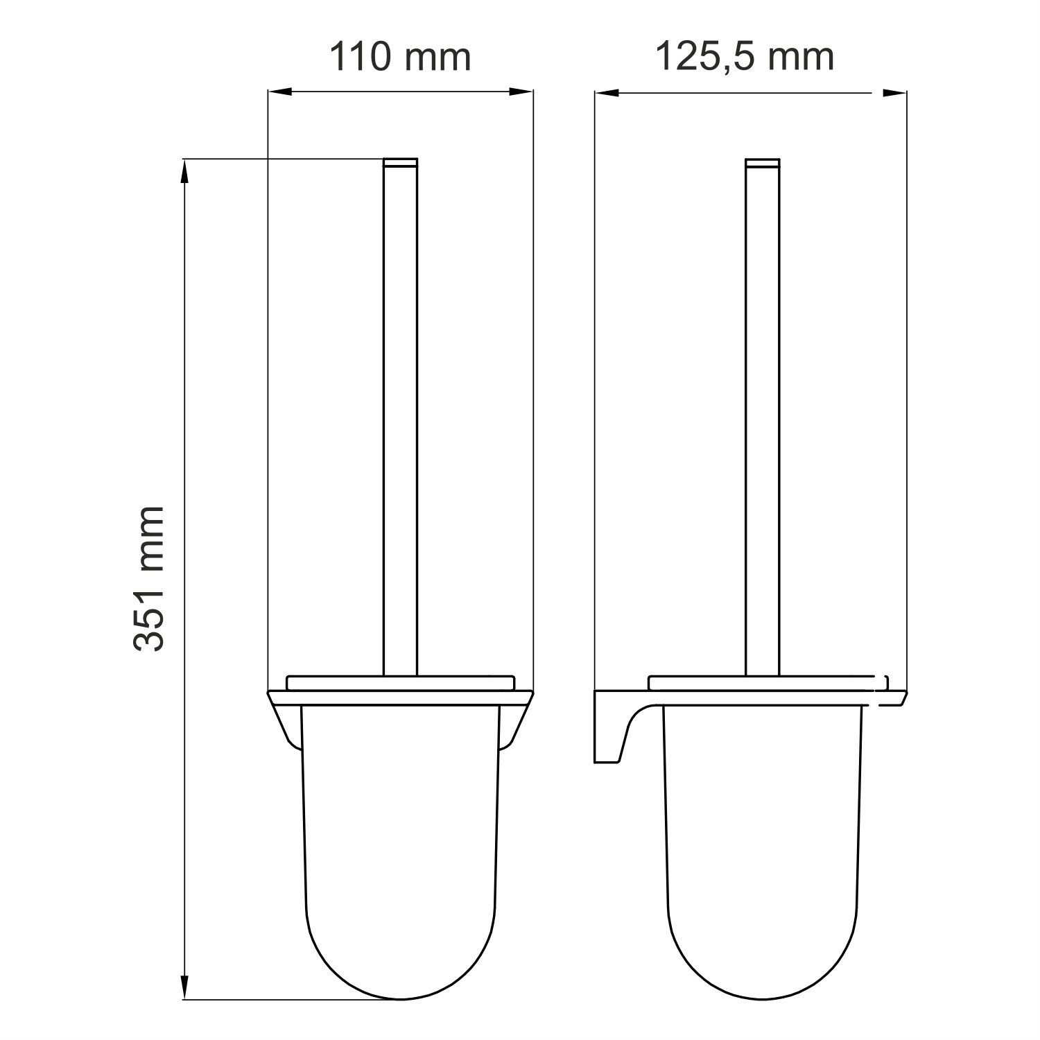 Wasserkraft Elbe Ершик для унитаза подвесной, цвет: черный K-7227