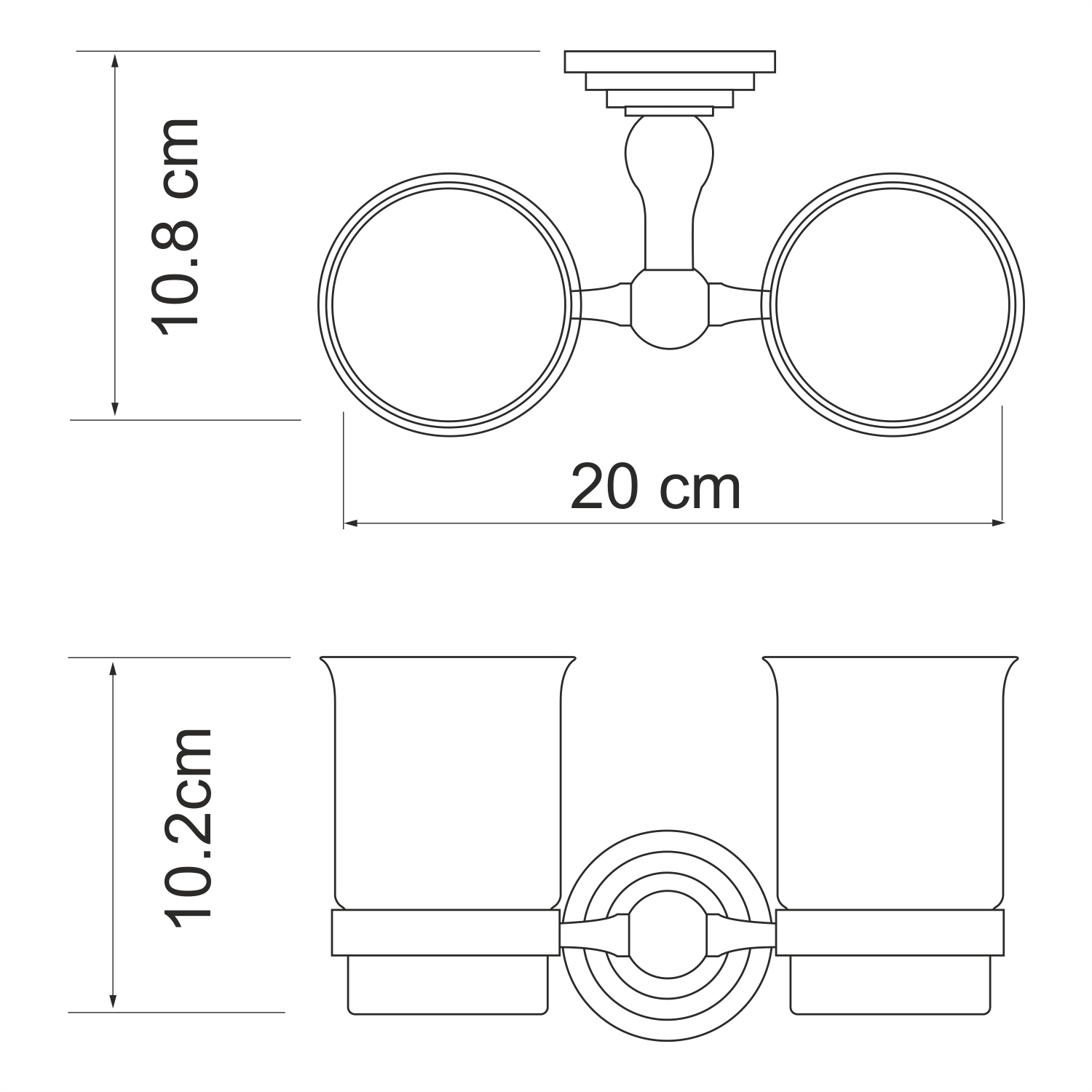 Wasserkraft Ammer Подстаканник двойной подвесной, цвет: хром/белый K-7028D