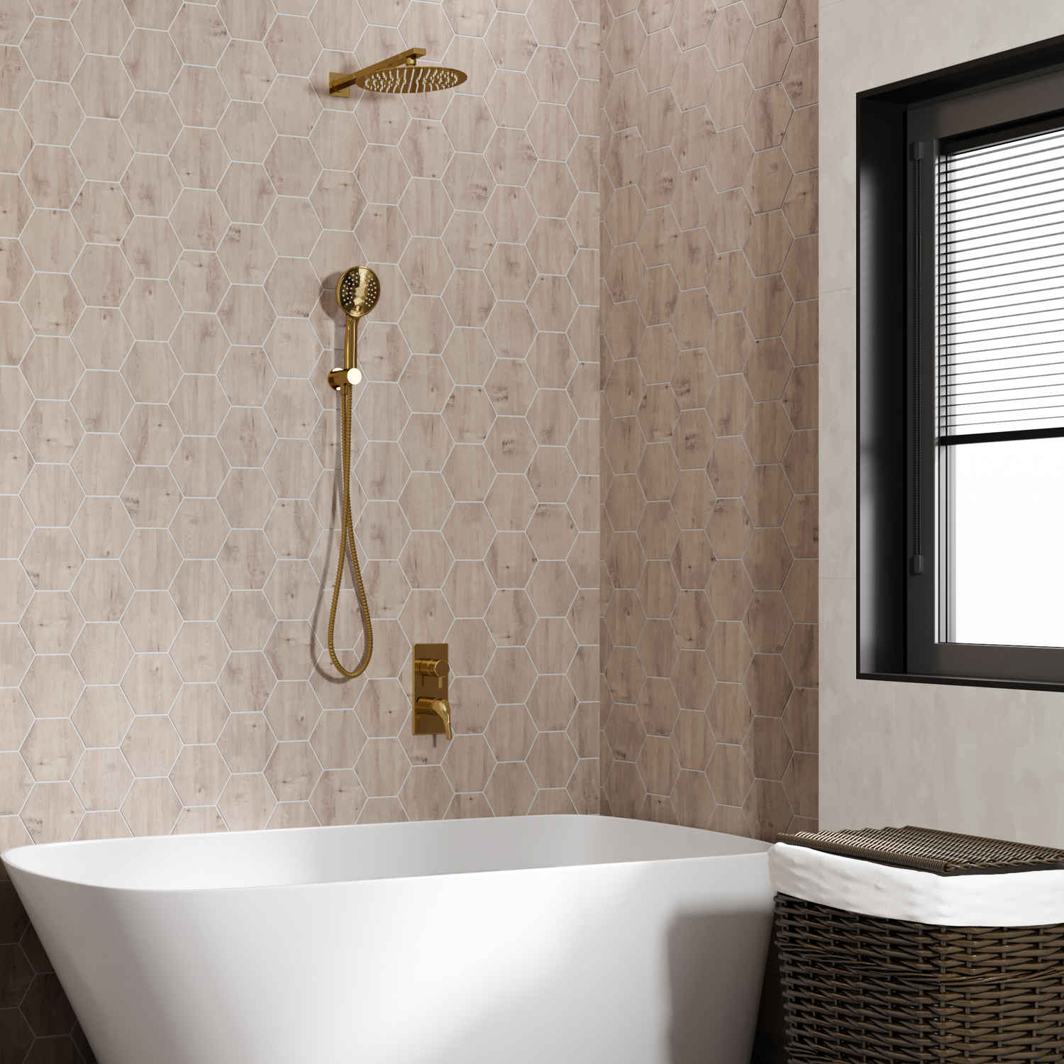 Wasserkraft Sauer Смеситель для ванны и душа, цвет: золото 7171