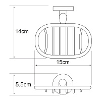 Wasserkraft Rhein Мыльница решетка подвесная, цвет: хром K-6269