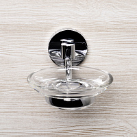 Wasserkraft Rhein Мыльница со стеклянной чашей, подвесная, цвет: хром K-6229