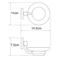 Wasserkraft Rhein Мыльница со стеклянной чашей, подвесная, цвет: хром K-6229
