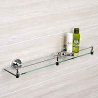 Wasserkraft Rhein Полка стеклянная с бортиком, цвет: хром K-6244