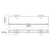Wasserkraft Rhein Полка стеклянная с бортиком, цвет: хром K-6244
